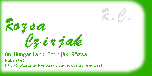 rozsa czirjak business card