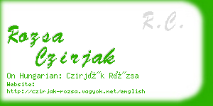 rozsa czirjak business card